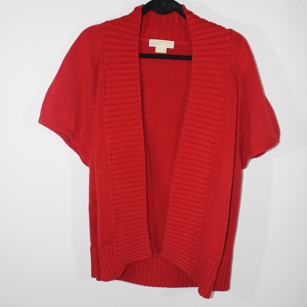 Michael Kors chunky knit sweater/open front Sz L